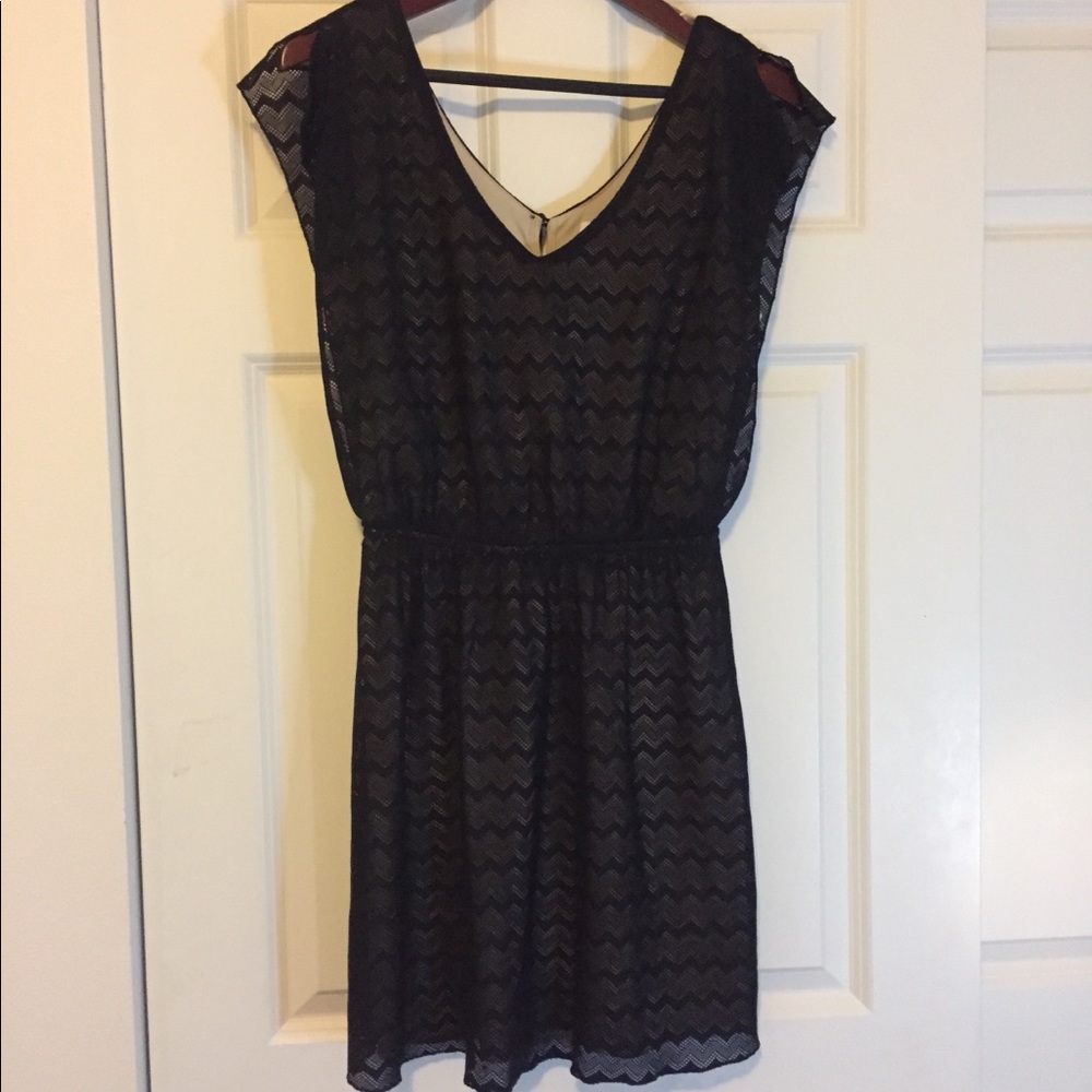 Nude Illusion Casual V-neck Dress